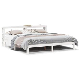 Berkfield Home Bed Frame with Headboard without Mattress White 200x200 cm