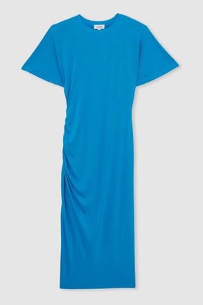 Reiss Tulia Bright Blue -blend Ruched Midi Dress, 16
