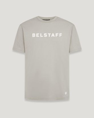 Belstaff Logo T-shirt Mens Cotton Jersey Cement Grey Size 2XL