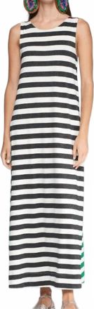 Vilagallo Zina Stripe Dress In Raya Lurex