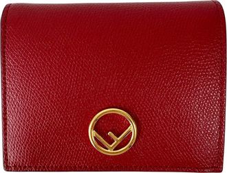 Fendi Red Color Leather Wallet (Bi-Fold) (Pre-Owned)