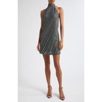 Missoni Sequin Embellished Halter Minidress in S616T-Green Tones at Nordstrom, Size 42