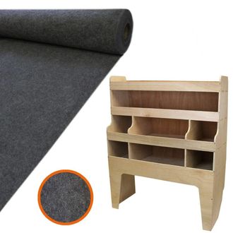 MonsterShop 11sqm Anthracite Van Lining, Glue & VW Transporter Rack in Grey