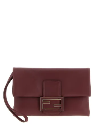 Fendi Mamma Baguette Clutch Bordeaux-Donna