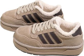 Generic Women Thick soled Velvet Board Shoes with Thick Velvet for Winter Anti slip Sports and Leisure Snow Boots (Grey,6.5)