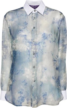 Ralph Lauren Womens Silk Nancie Gazaar Shirt In Blue