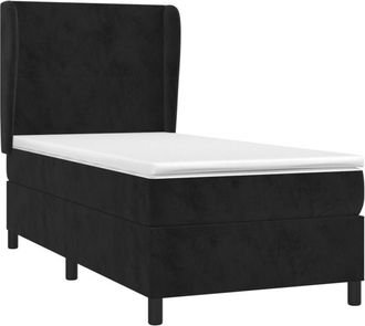 vidaXL Cama Box Spring Con Colch&oacute;n Terciopelo Negro 100x200 Cm Vidaxl