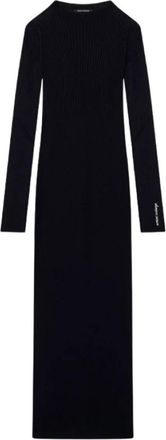 A|X Armani Exchange Midi Gebreide Jurk - Dames - Kleedjes - Zwart - S - Kleedjes
