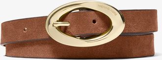 Michael Kors Oval Buckle Suede Belt