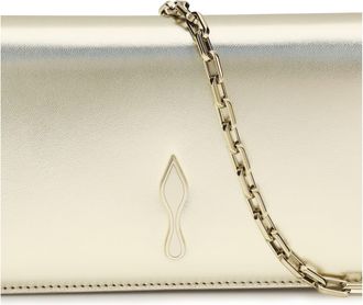 Christian Louboutin Womens Clutch Bettina Platinum-Gold Laminated Leather Lamb Bags Platinum/gold