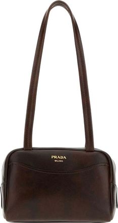 Prada Brown Logo Mini Shoulder Bag