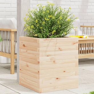 Berkfield Home Garden Planter 40x40x46 cm Solid Wood Pine in Brown | Size: 40 x 40 x 46 cm