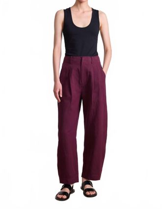 Apiece Apart Bari Crop Trouser In Black Cherry
