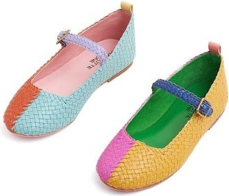 Charlotte Stone Raleigh Mismatch Woven Mary Jane Flat in Kortman at Nordstrom, Size 10