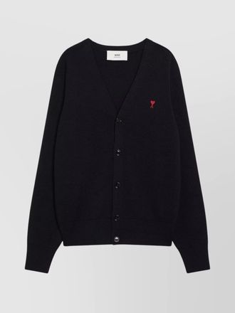 Ami heart cardigan with ribbed cuffs and hem