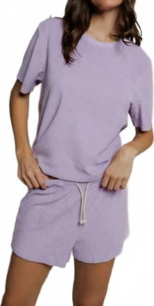 perfectwhitetee Donna Loop Terry Crew Tee In Ultraviolet