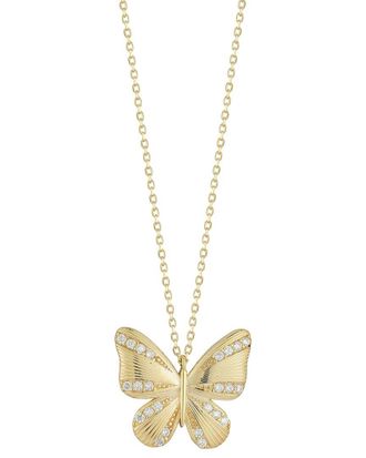 Sphera Milano 14K Over Silver Cz Butterfly Necklace