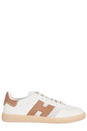 Hogan White Cool Laced Perforated Leather Sneakers