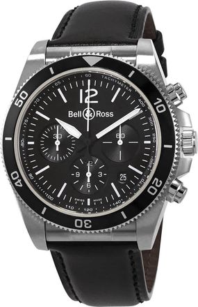 Bell & Ross BR V3-94 Vintage Chronograph Automatic Black Dial Mens Watch BRV394-BL-ST/SCA