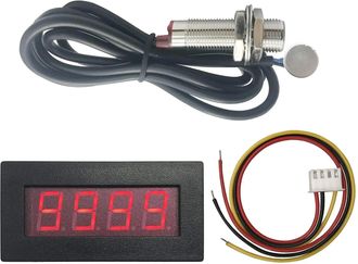 OEM Tac&oacute;metro Led Verde De 4 D&iacute;gitos (rpm) + Sensor De Proximidad Magn&eacute;tico De Efecto Hall (npn), Adecuado Para Cintas Transportadoras De Tornos
