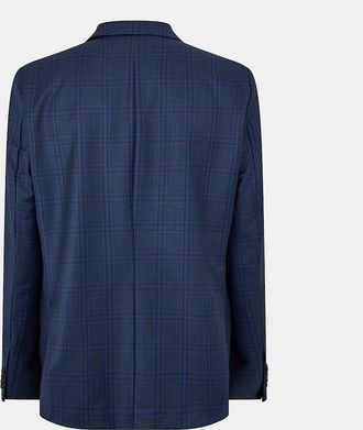 Ted Baker Mens Plaid Patterned Notch Collared Suit Jacket - Navy - Size: 40L 50l