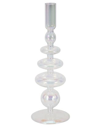 Sagebrook Home 11In Vintage Glass Taper Candle Holder