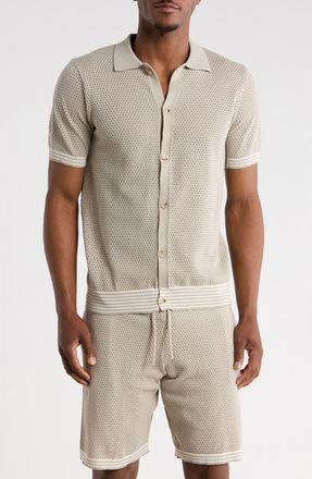 T.R. Premium Textured Sweater Polo in Sand at Nordstrom Rack, Size Xxx-Large