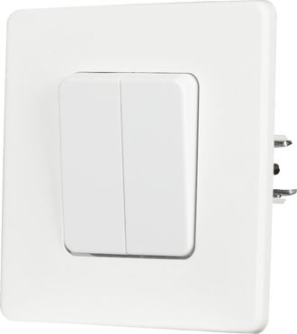 OEM Interruptor Doble De Luz Para Escaleras, Blanco, Acero Lacado