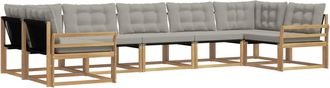 vidaXL Conjunto De Sof&aacute;s De Exterior 7 Uds. Blanco Y Gris Claro Vidaxl