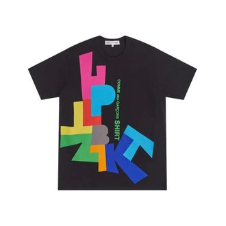 Comme Des Gar&ccedil;ons T-Shirts, male, Black, M, Crew-Neck T-Shirt
