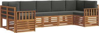 vidaXL Conjunto De Sof&aacute;s De Exterior 7 Uds. Natural Y Antracita Vidaxl