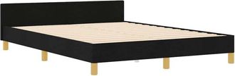vidaXL Estructura De Cama Con Cabecera Negro 140 X 190 Cm Tela Vidaxl