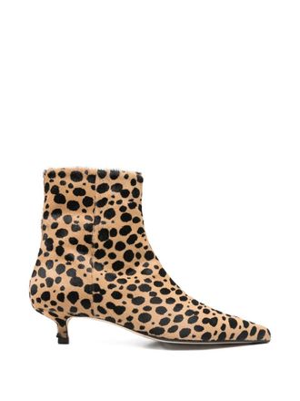 Aeyde Sofie Leo Print Ponyhair Beige/black