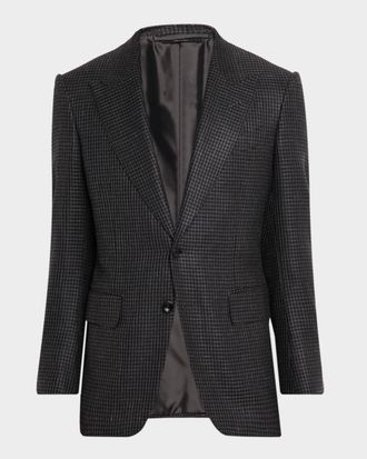 Tom Ford Mens Shelton Herringbone Pied de Poule Single-Breasted Sport Coat