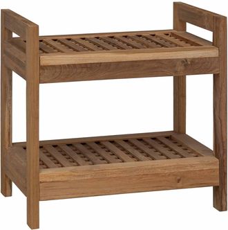 vidaXL Estante De Ba&ntilde;o Natural 45 X 30 X 45 Cm Madera De Teca Maciza Vidaxl