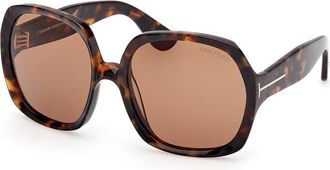 Tom Ford SAFFRON Brown Butterfly Ladies Sunglasses FT1221 52E 60