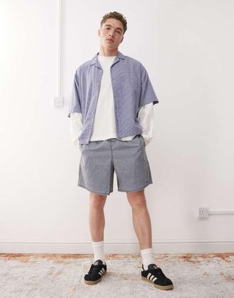 Obey Easy - Pantaloncini in nylon e cotone nero pigmentato