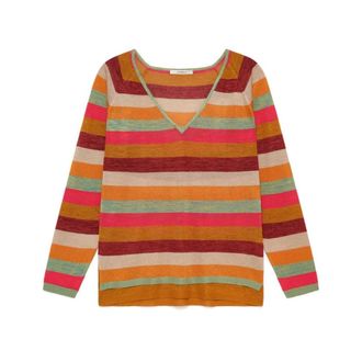 Maliparmi V-neck Knitwear, female, Multicolor, Size: XL Viscose Fluid Sweater