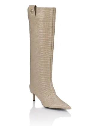 Philipp Plein Cocco Print High Boots 6 Women in Beige at Nordstrom, Size 40