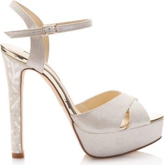 Freya Rose Ankle Strap Pearl Platform Heel Sandal in Ivory at Nordstrom, Size 40