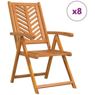 vidaXL Vidaxl - Silla Reclinable 8 Pcs Marr&oacute;n 57 X 71 X 90 Cm Madera