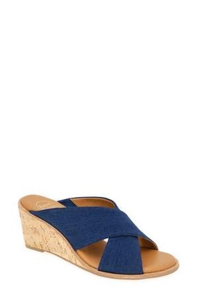 Andr&eacute; Assous Bryana Wedge Sandal in Navy at Nordstrom Rack, Size 7.5