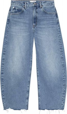 Frame Denim Womens The Bubble Crop Jeans In Rapture Raw Fray