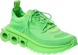 Ferragamo Nima Knit Leather Sneaker