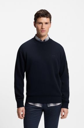 Boss Orange by Hugo Boss Sweatshirt BOSS ORANGE We mixed, Herren, Gr. XXL, blau (dunkelblau404), Sweatware, Obermaterial: 66% Baumwolle, 34% Polyester, unifarben, regular fit 