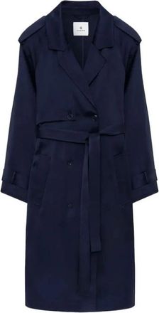 Anine Bing Rickie Maxi Trench - Dames - Trenchcoats - Blauw - M - Polyester - Jassen