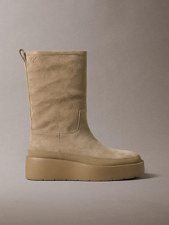 Calvin Klein Botas De Plataforma De Ante Impermeables