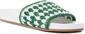 Loeffler Randall Henri Crochet Raffia Slide Sandal in White/Green at Nordstrom Rack, Size 10.5