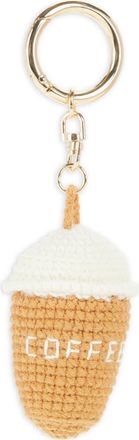 Leith Crochet Coffee Cup Bag Charm in Brown Multi- Gold at Nordstrom Rack