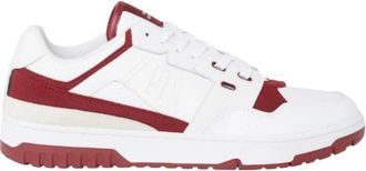 Tommy Hilfiger Leren TH Monogram Cleat Basketball Sneakers - Heren - Sneakers - Wit - 44 EU - Leer - Schoenen